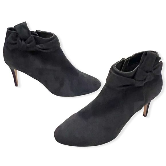 Nanette Lepore “Grace” Black Faux Suede Ankle Booties - Picture 12 of 12